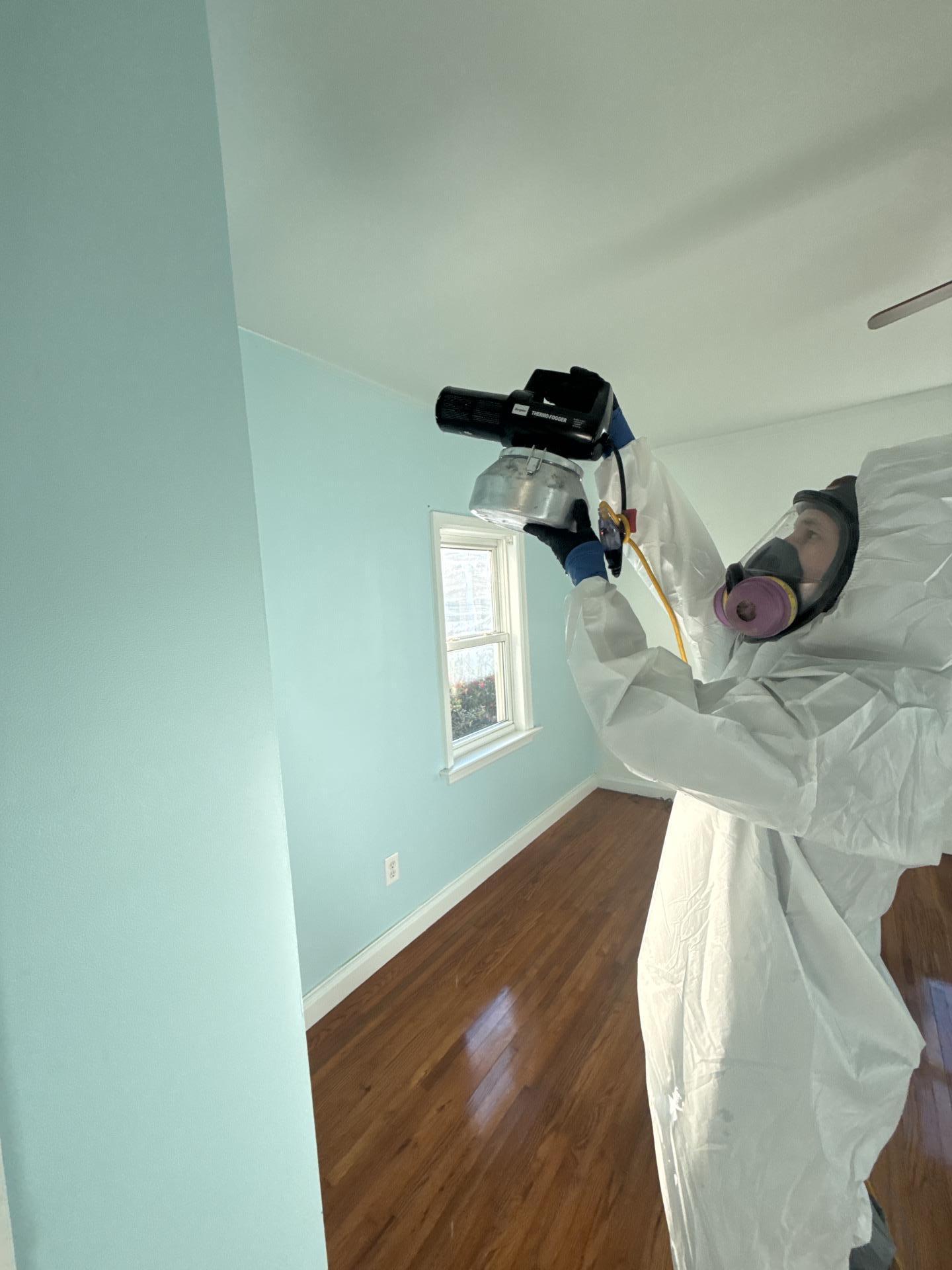 IRS technician HEPA fogging during commercial mold remediation